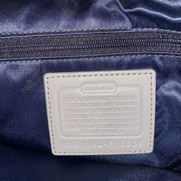 Coach Signature Stitch Carryall Kiss Lock Patent Leather Satchel - Picture 9 of 16